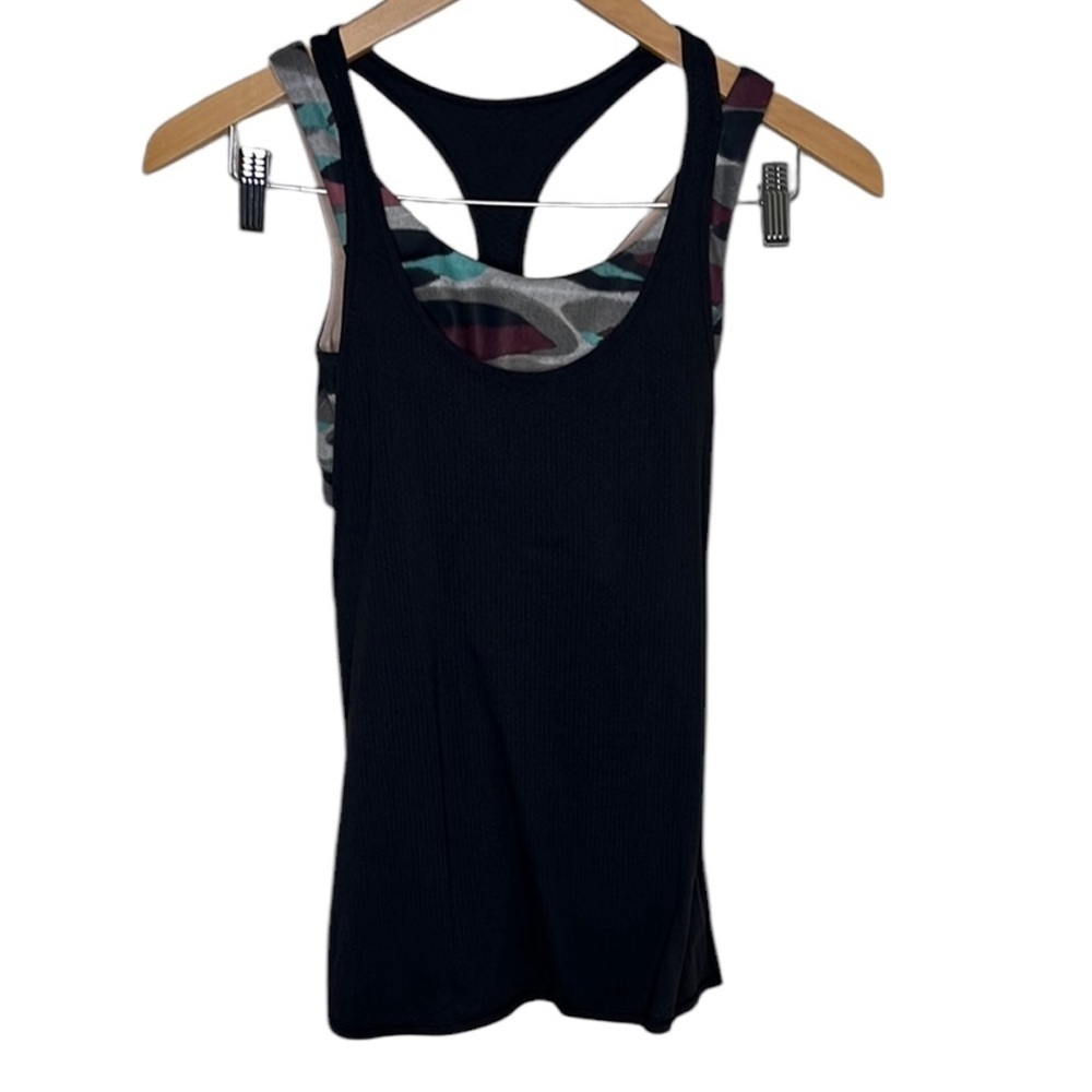 Lululemon All Sport Support Black Camo Tank Women Size 2